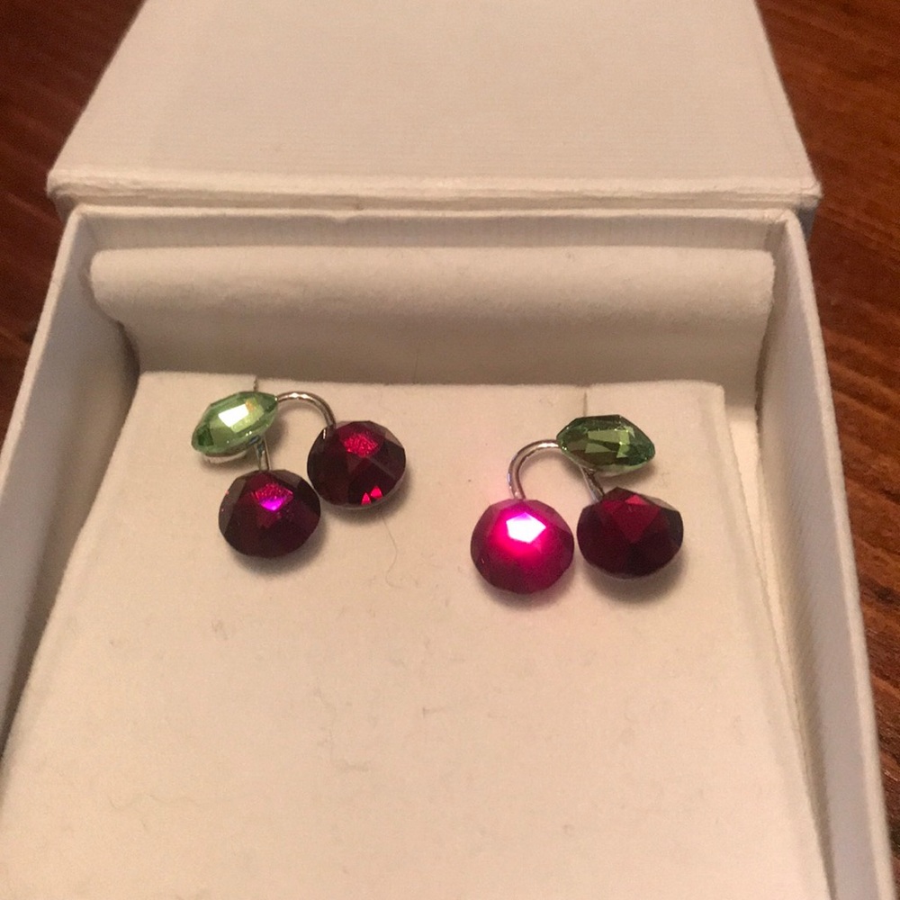 Swarovski Crystal stud cherry earrings